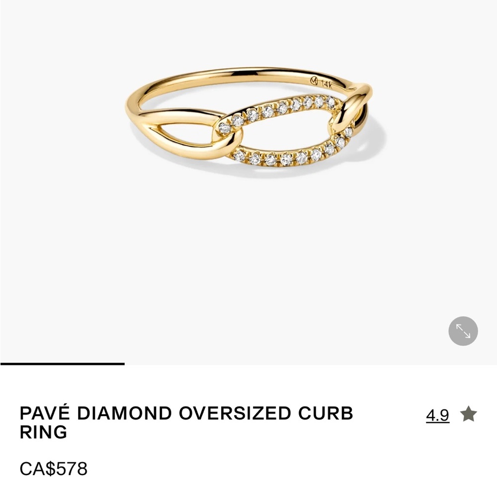 Mejuri Gold Pavé Diamond Curb Ring
